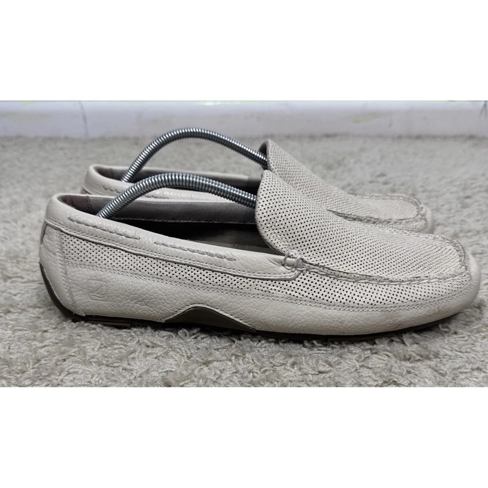 Sperry Top-Sider Pilot Collection Cream Perforated Slip On Loafers Boat Shoes 12 - Picture 5 of 13